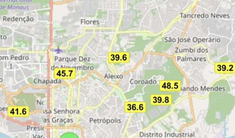 Cheiro de fumaça toma conta de pontos de Manaus em dia com previsão de 36°C