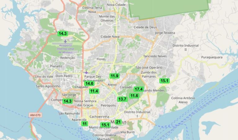 Manaus tem manhã de céu limpo após dia de fumaça e qualidade do ar ruim