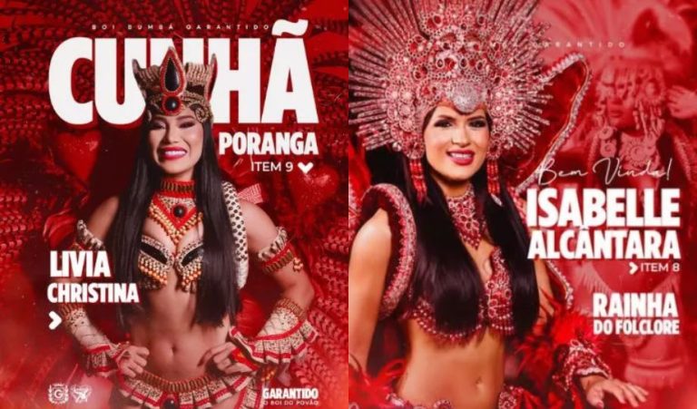 Garantido anuncia Lívia Christina como nova Cunhã-Poranga e Isabelle Alcântara como Rainha do Folclore
