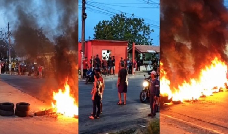 Moradores protestam contra falta de água no Jardim Mauá em Manaus