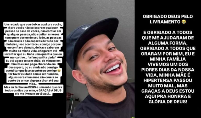 Influenciador Jordan Lima se pronuncia após ser sequestrado em Manaus