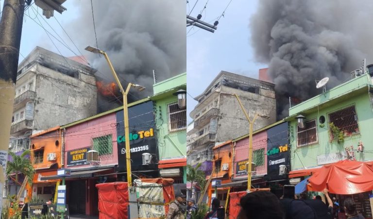 Incêndio atinge estabelecimento comercial no Centro de Manaus