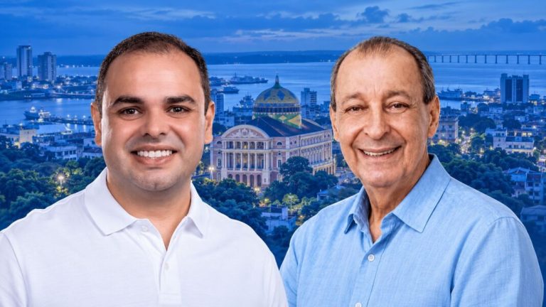 Ronaldo Tiradentes divulga pesquisa DMP colocando Omar Aziz e Roberto Cidade na disputa pelo segundo turno